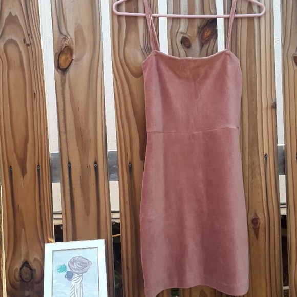 Forever 21 Pink Corduroy Spaghetti Strap Dress S - Picture 6 of 8